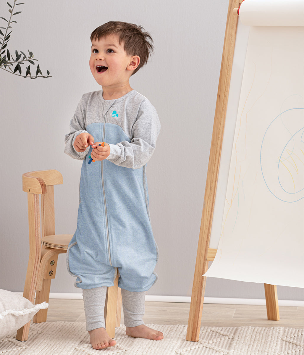 Love To Dream Long Sleeve Sleep Suit Organic Cotton Mild, 12-24 M - Dusty Blue