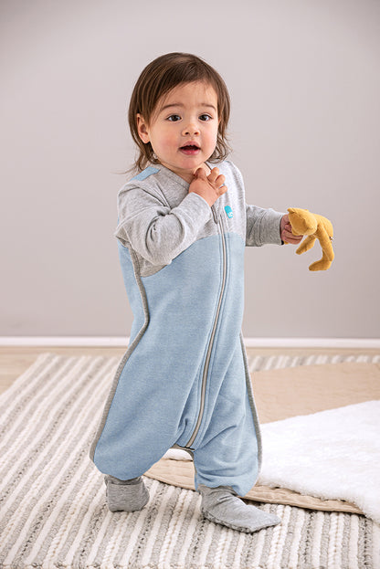 Love To Dream Long Sleeve Sleep Suit Organic Cotton Mild, 12-24 M - Dusty Blue