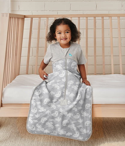 Love To Dream Short Sleeve Sleep Bag Organic Cotton Mild, 18-36 M - Doves Grey