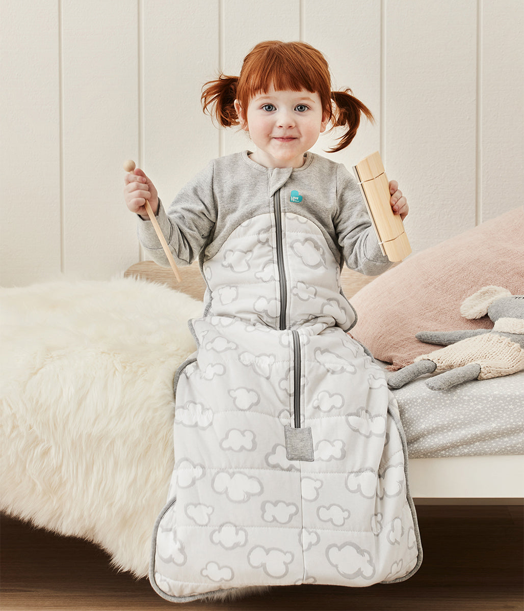 Love To Dream Sleep Bag Quilted Cotton 2.5 TOG, 18-36 M - Daydream Grey