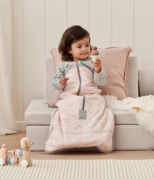 Love To Dream Sleep Bag Quilted Cotton 3.5 TOG, 6-18 M - South Pole Dusty Pink