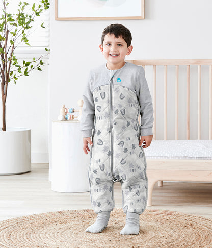 Love To Dream Sleep Suit Quilted Organic Cotton/Merino Wool 2.5 TOG, 12-24 M - Rain to Rainbow Grey