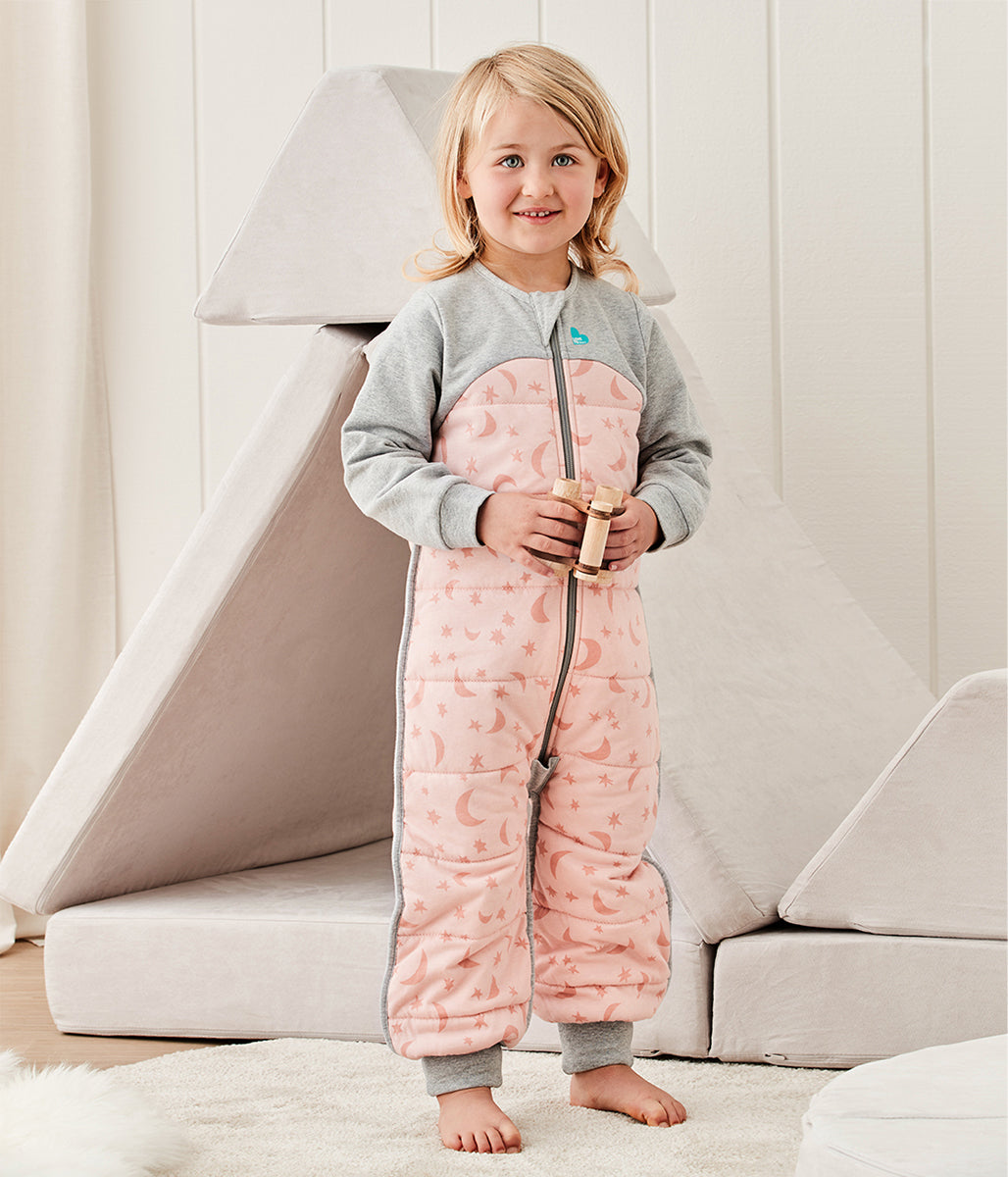 Love To Dream Sleep Suit Quilted Cotton 2.5 TOG, 12-24 M - Moonlight Dusty Pink