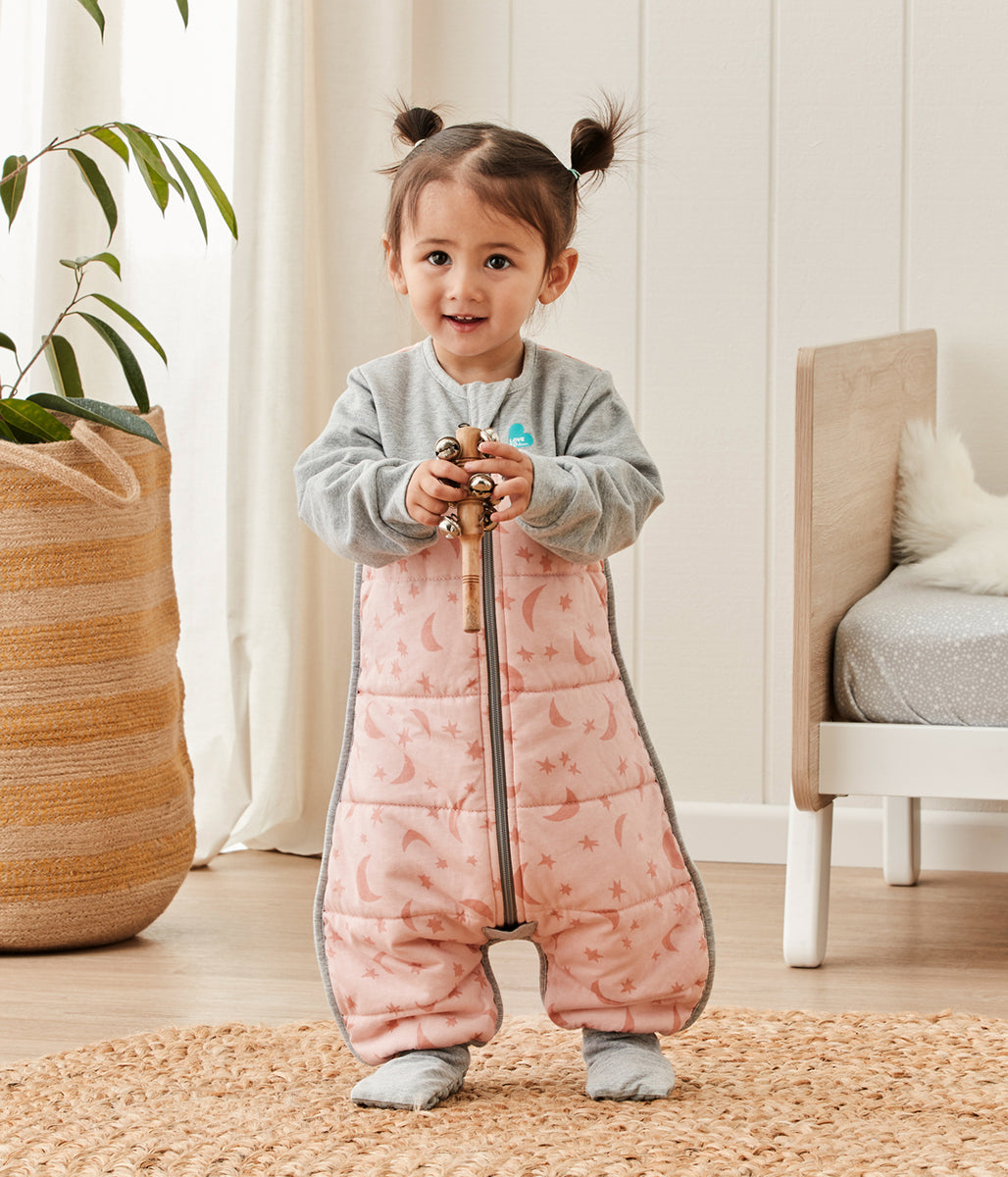 Love To Dream Sleep Suit Quilted Cotton 2.5 TOG, 12-24 M - Moonlight Dusty Pink