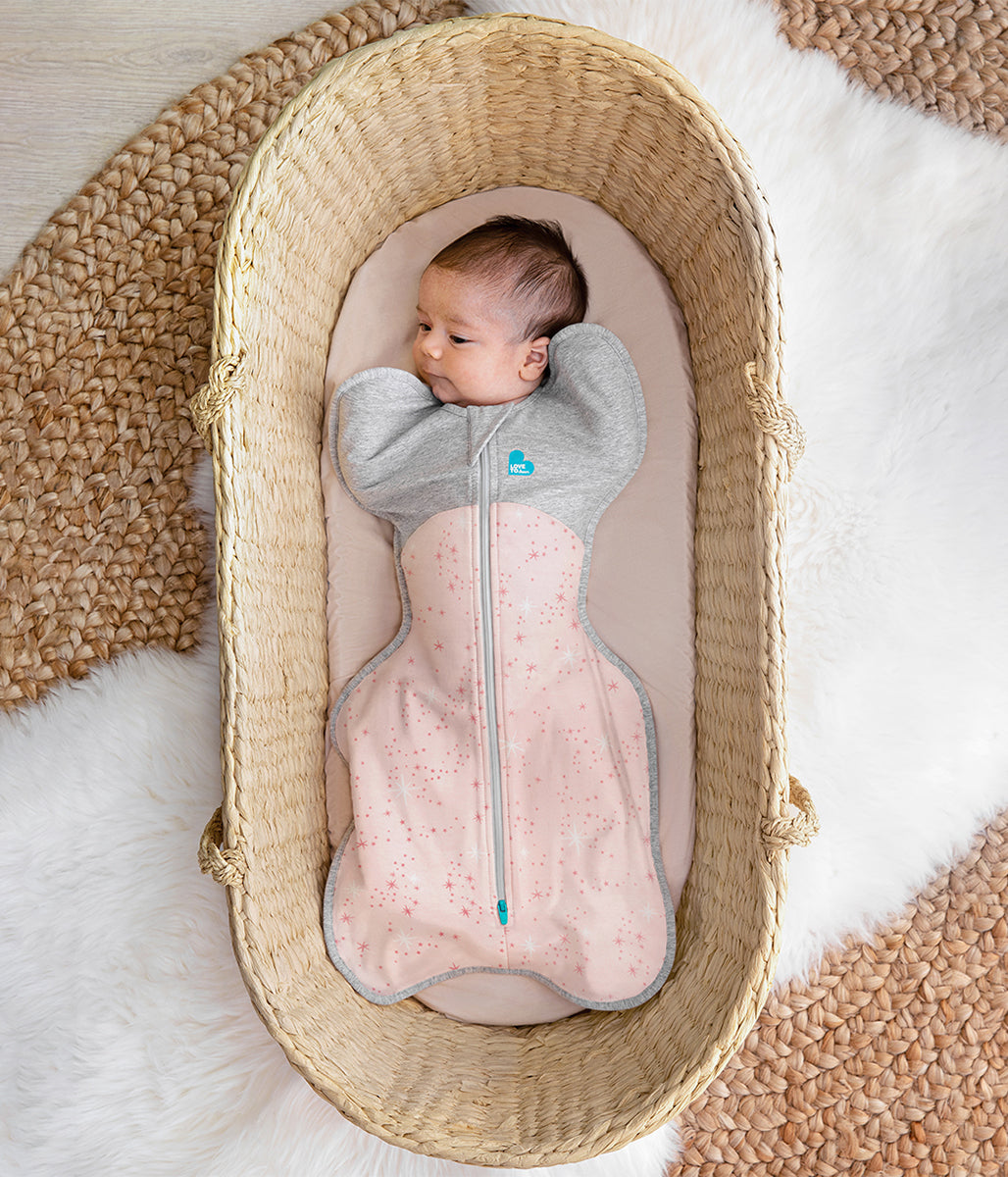 Love To Dream Swaddle UP Cotton Fleece Mild, Small - North Star Light Pink