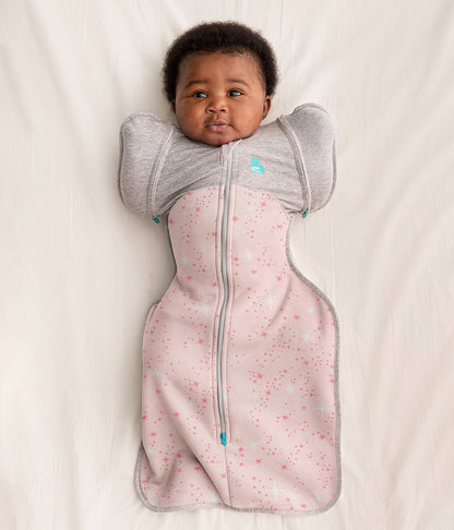 Love To Dream Swaddle UP Transition Bag Cotton Fleece Mild, Large - North Star Light Pink