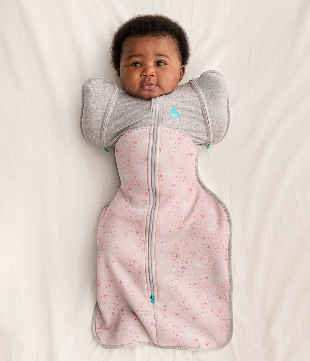 Love To Dream Swaddle UP Transition Bag Cotton Fleece Mild, Medium - North Star Light Pink