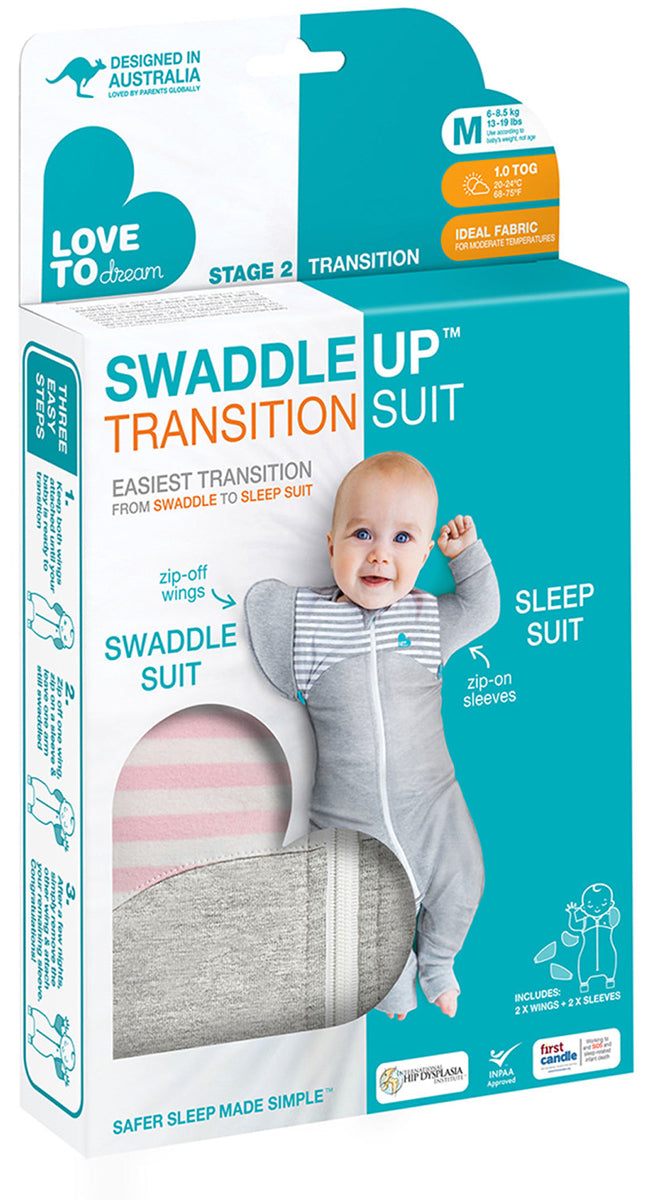 Love to Dream Swaddle UP Transition Suit, 1.0 TOG, Medium - Pink