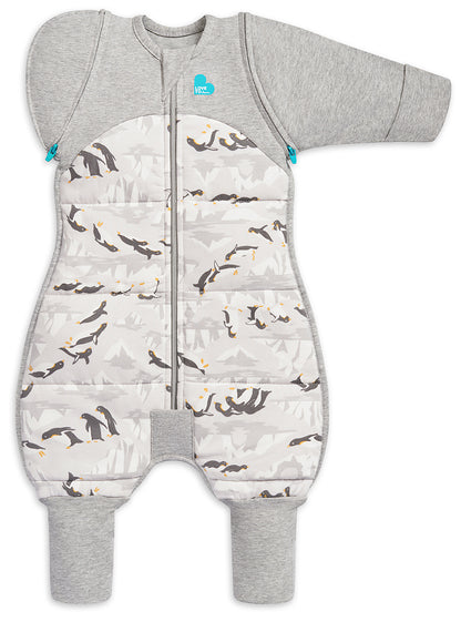 Love To Dream Swaddle UP Transition Suit Quilted Cotton 3.5 TOG, Large - Penguin Parade Grey