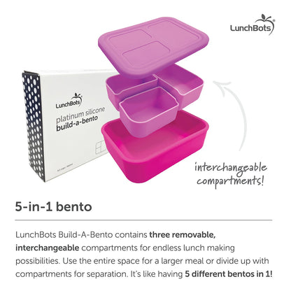 LunchBots Large Build-A-Bento Lunch Box, 4 cups - Mantis Shrimp