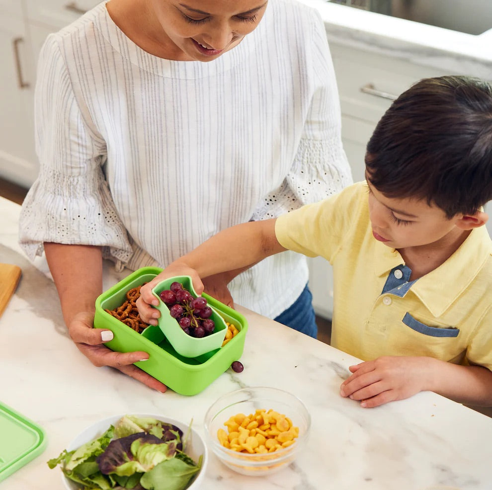 LunchBots Medium Build-A-Bento Lunch Box, 3.6 cups - Seafoam