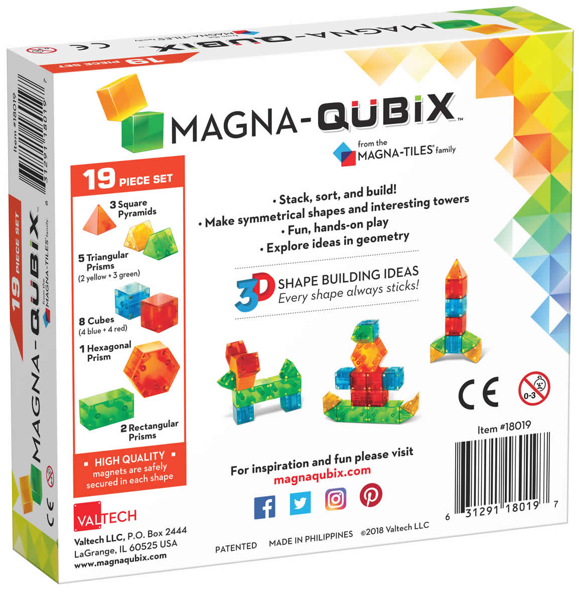 Magna-Tiles Magna-Qubix 19-Piece Set