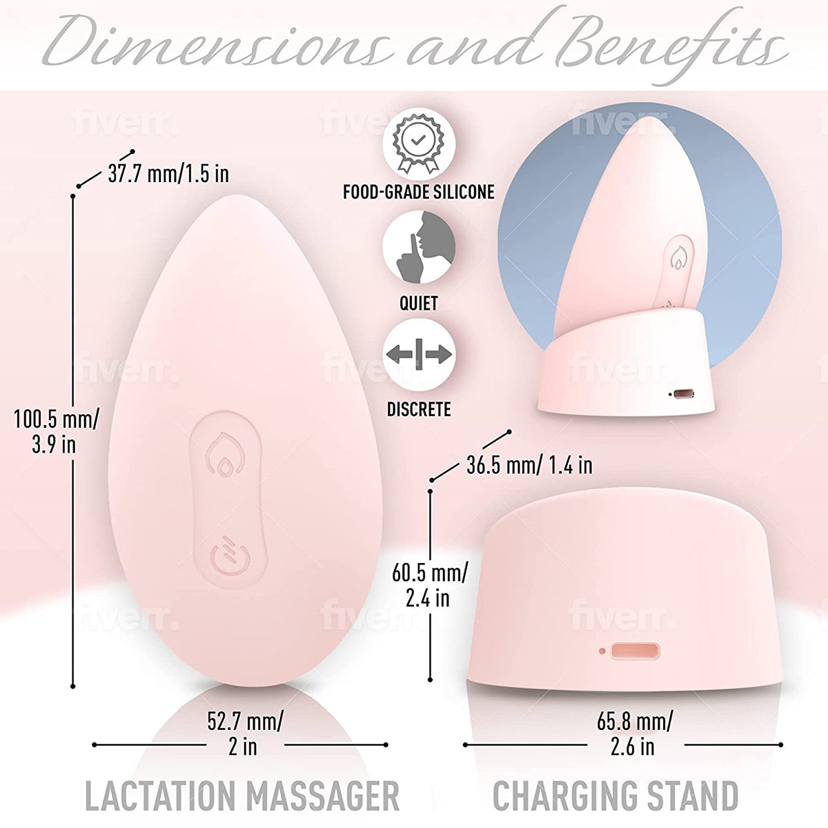 MammaEase Lumama Pro Warming Lactation Massager - Blush Pink