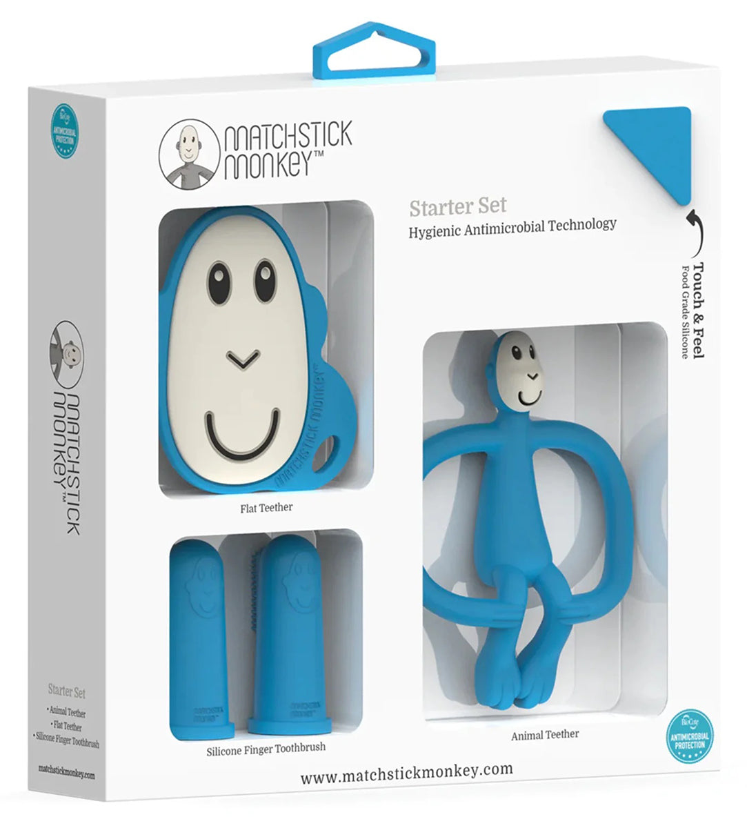 Matchstick Monkey Teething Starter Set - Blue