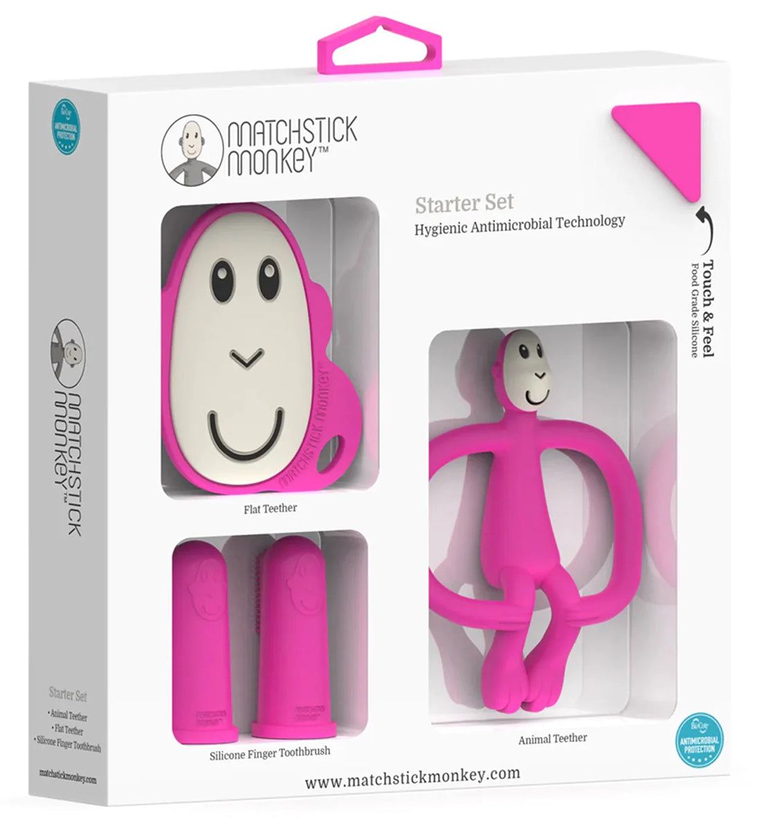 Matchstick Monkey Teething Starter Set - Pink