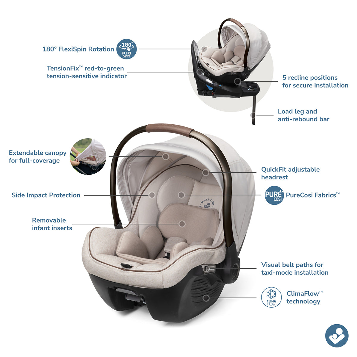 Maxi-Cosi Peri 180 Rotating Infant Car Seat - Desert Wonder