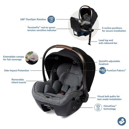 Maxi-Cosi Peri 180 Rotating Infant Car Seat - Onyx Wonder