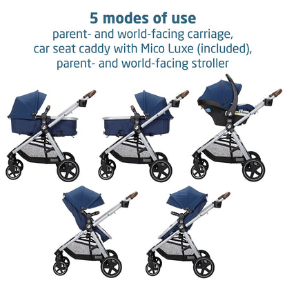 Maxi-Cosi Zelia 2 Luxe 5-in-1 Modular Travel System - New Hope Navy