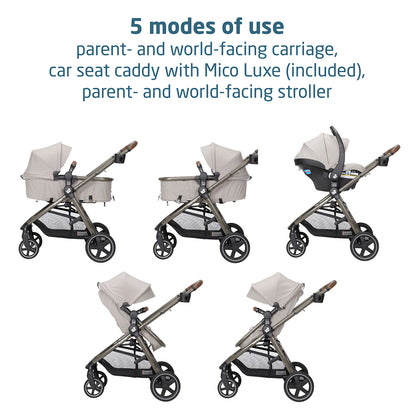 Maxi-Cosi Zelia 2 Luxe 5-in-1 Modular Travel System - New Hope Tan