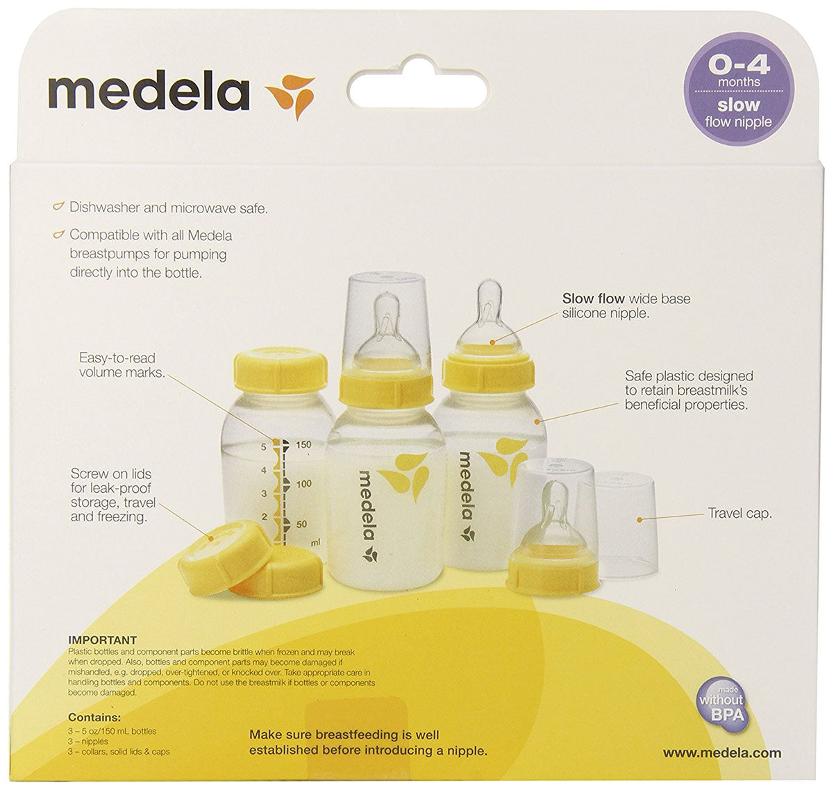 Medela Slow Flow Wide Base Nipples 3-Pack