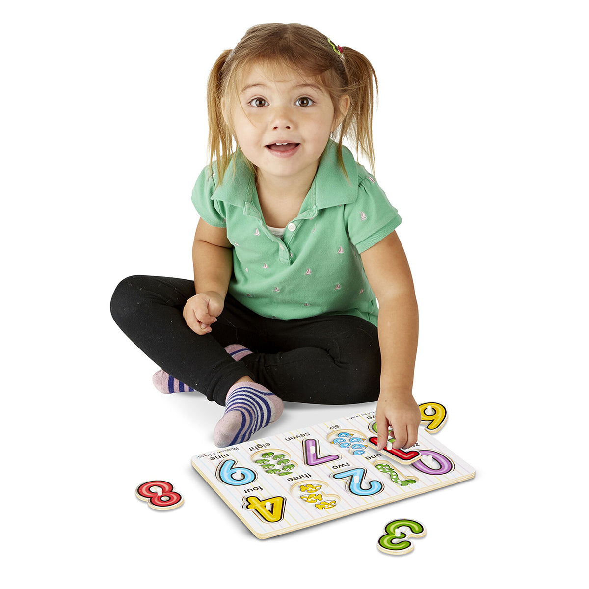 Melissa & Doug See-Inside Numbers Peg Puzzle - 10 pieces