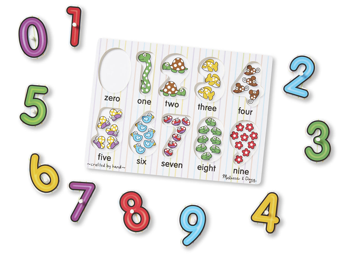 Melissa & Doug See-Inside Numbers Peg Puzzle - 10 pieces