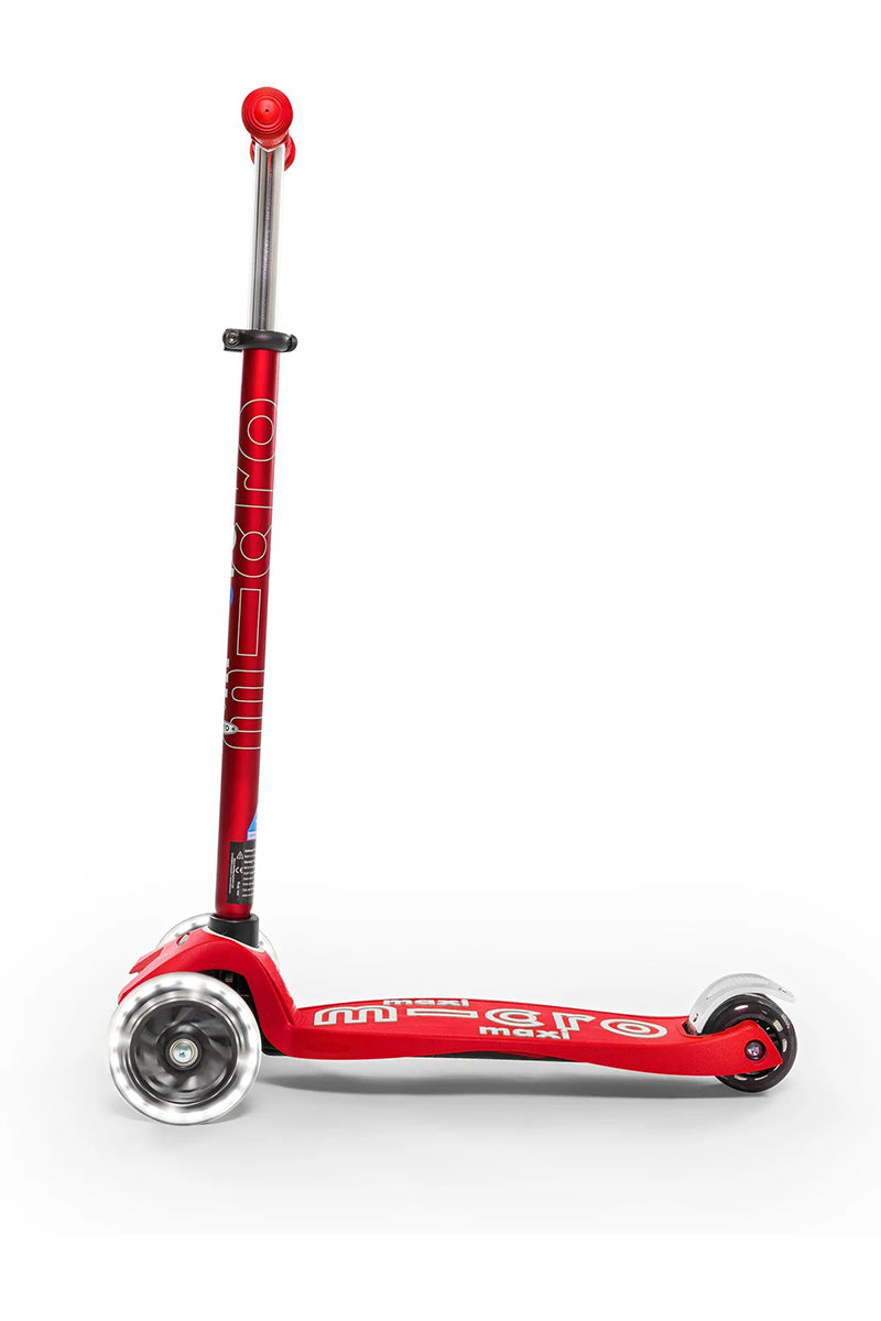 Micro Kickboard Maxi Deluxe LED Scooter (5-12 years) - Red