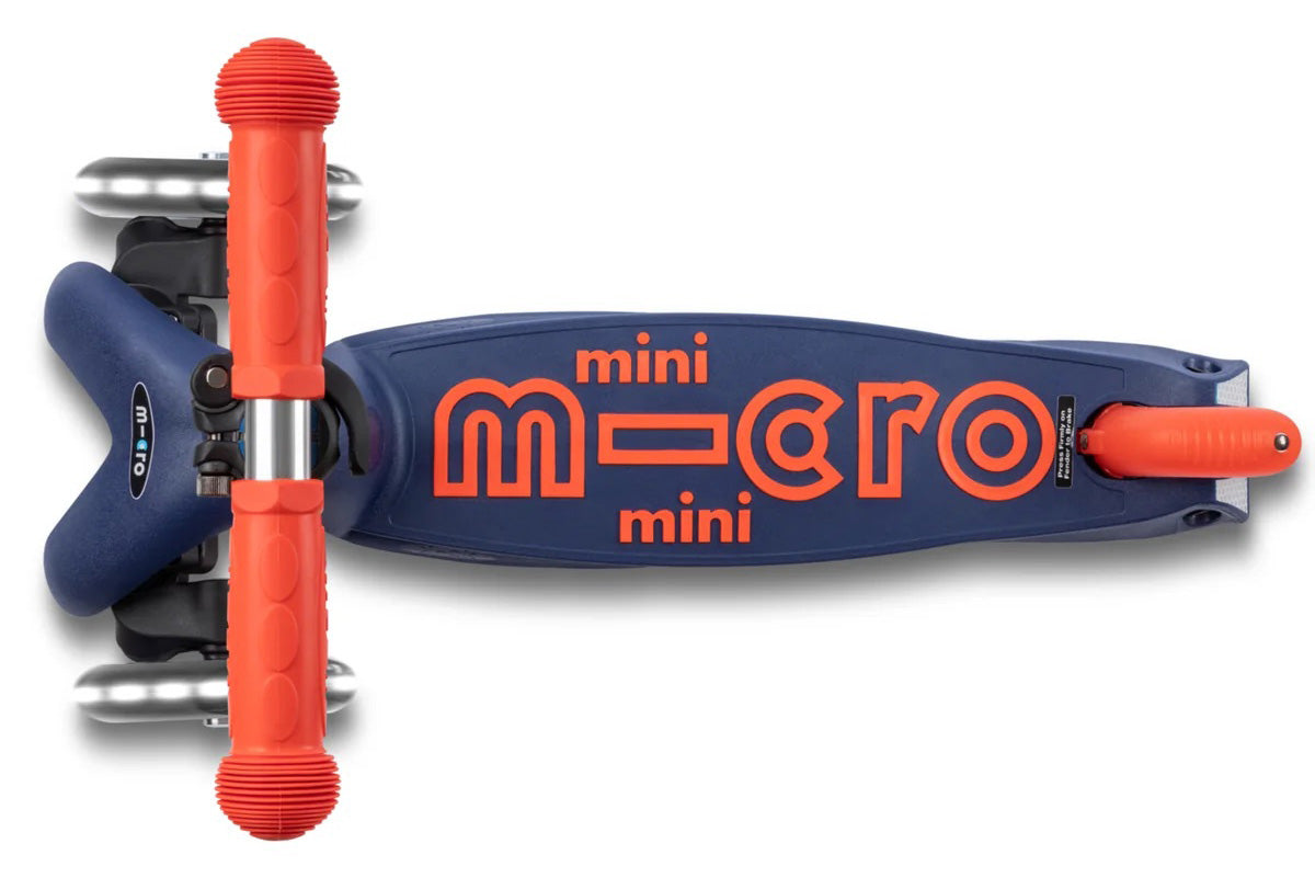 Micro Kickboard Micro Mini Foldable LED Scooter (2-5 Years) - Navy Blue