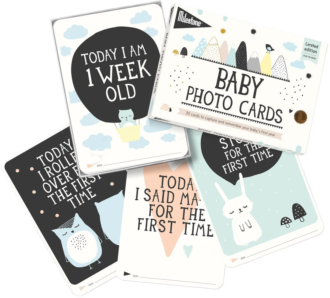 Milestone Baby Photo Cards - Over The Moon