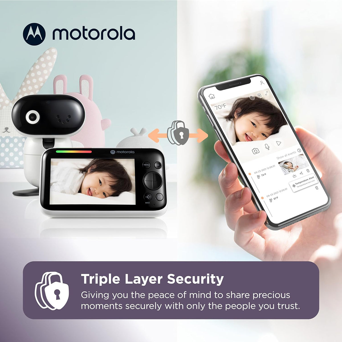 Motorola PIP1610 HD 5" Wi-Fi HD Motorized Video Baby Monitor