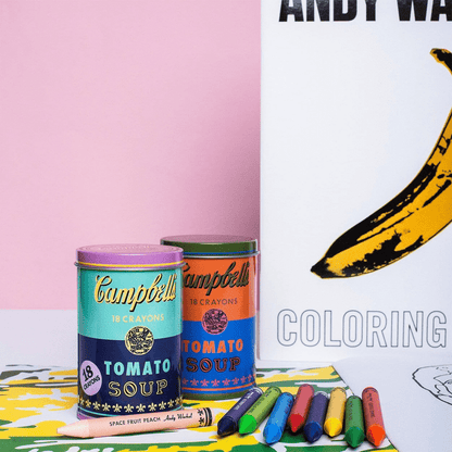 Mudpuppy Andy Warhol Soup Can Crayons - Orange