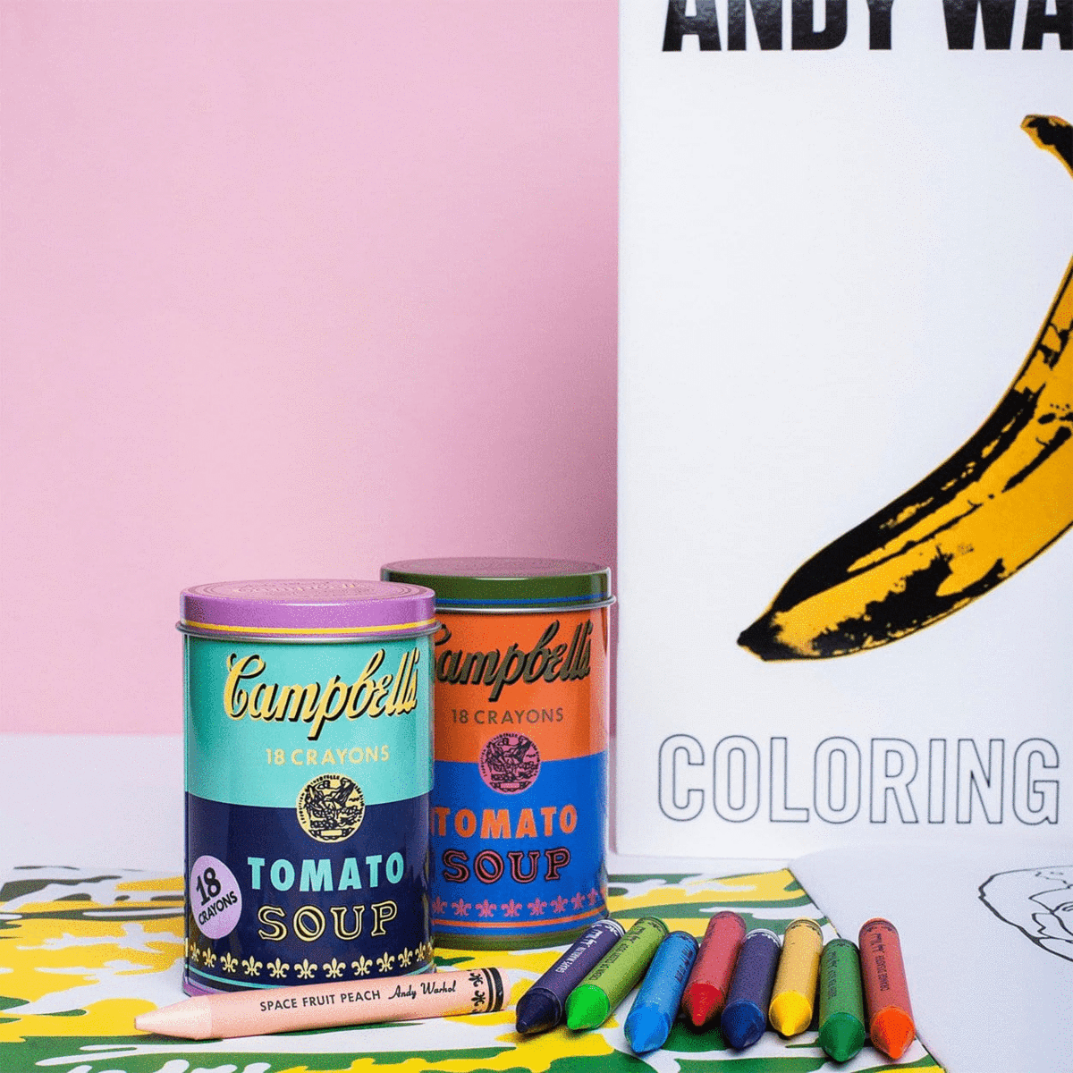 Mudpuppy Andy Warhol Soup Can Crayons - Purple