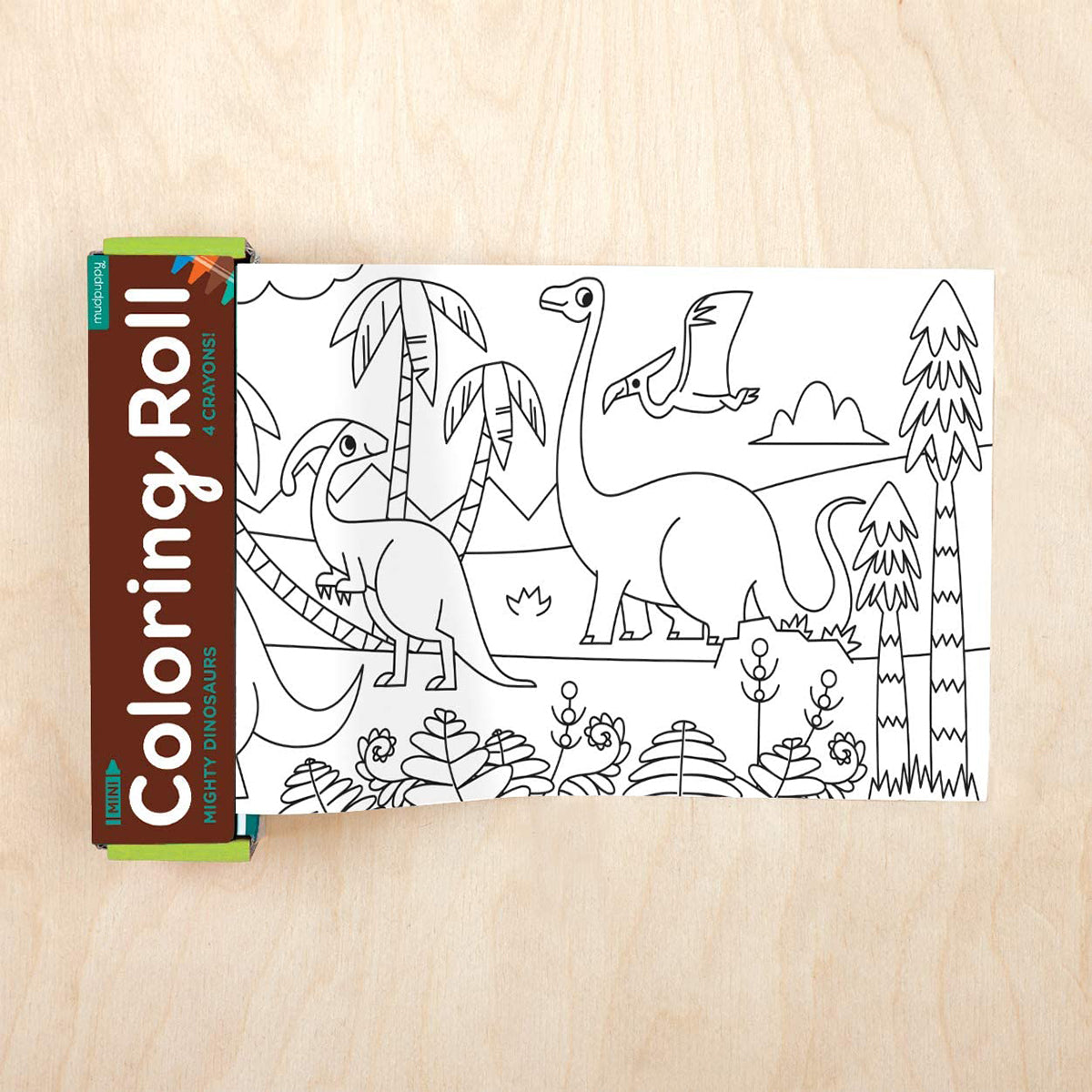 Mudpuppy Mini Coloring Roll - Mighty Dinosaurs