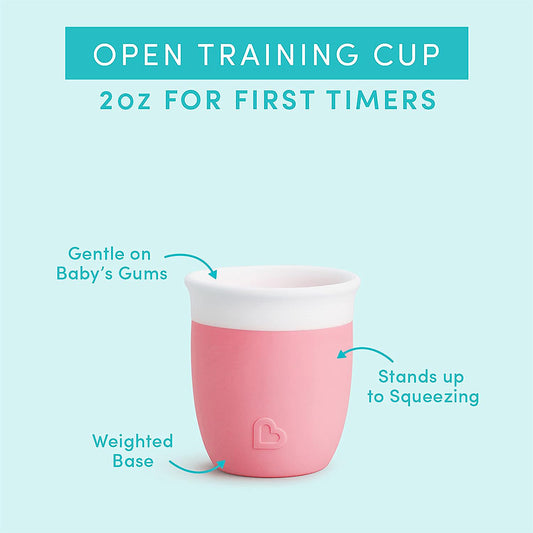 Munchkin C'est Silicone Open Training Cup, 2oz - Coral