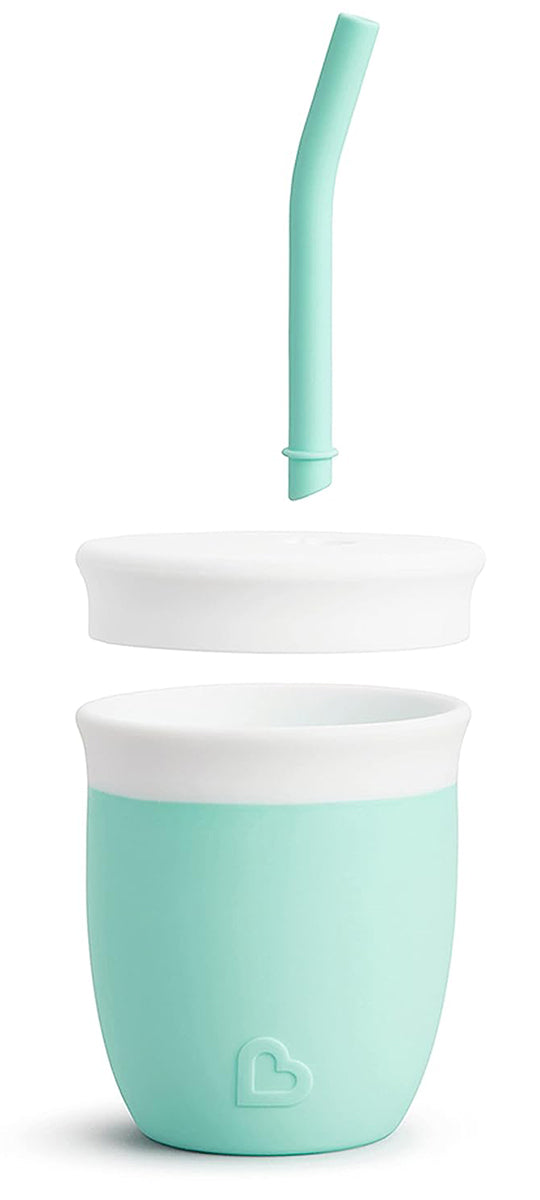 Munchkin C'est Silicone Training Cup with Straw, 4oz - Mint