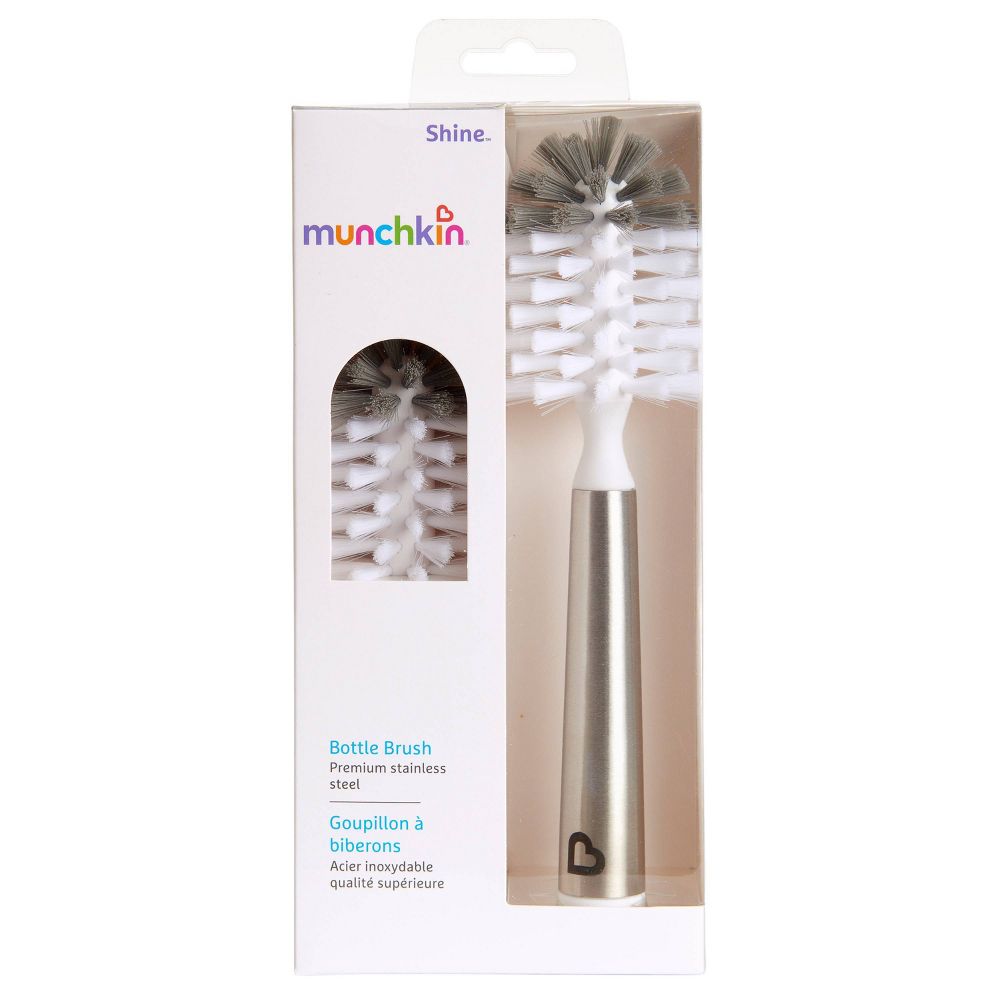 Munchkin Shine Stainless Steel Bottle Brush & Refill Brush Head