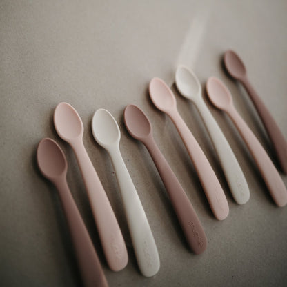 Mushie Silicone Feeding Spoon - Stone / Cloudy Mauve