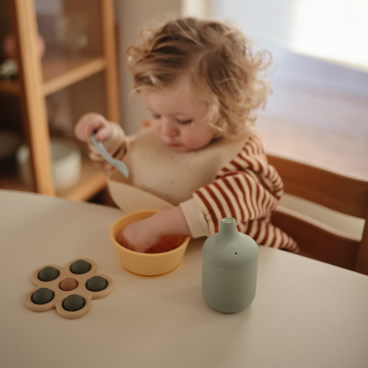 Mushie Silicone Sippy Cup - Powder Blue