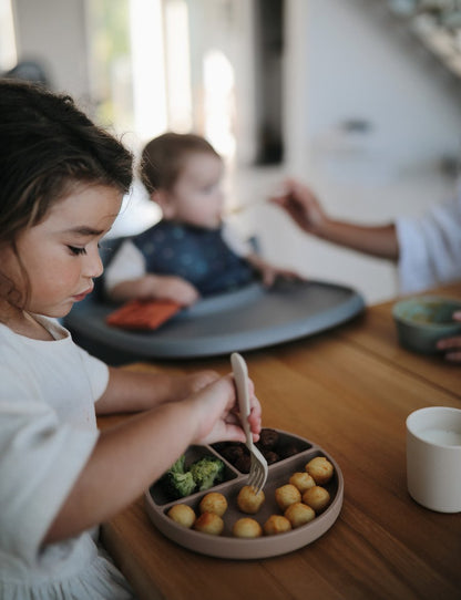 Mushie Silicone Suction Plate - Cambridge Blue