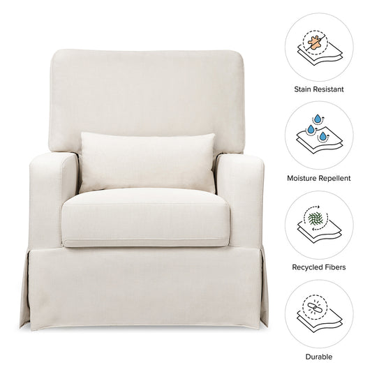 Namesake Crawford Pillowback Comfort Swivel Glider - Performance Cream Eco-Weave