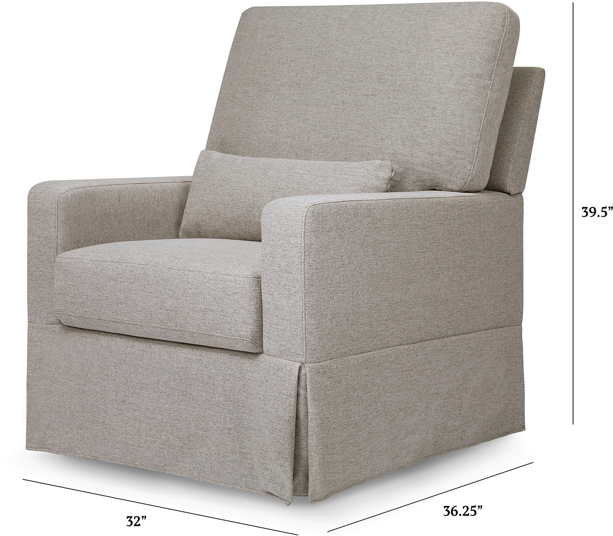 Namesake Crawford Pillowback Comfort Swivel Glider - Performance Grey Eco-Weave