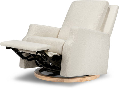 Namesake Crewe Swivel Glider Recliner - Ivory Boucle w/Light Wood Base