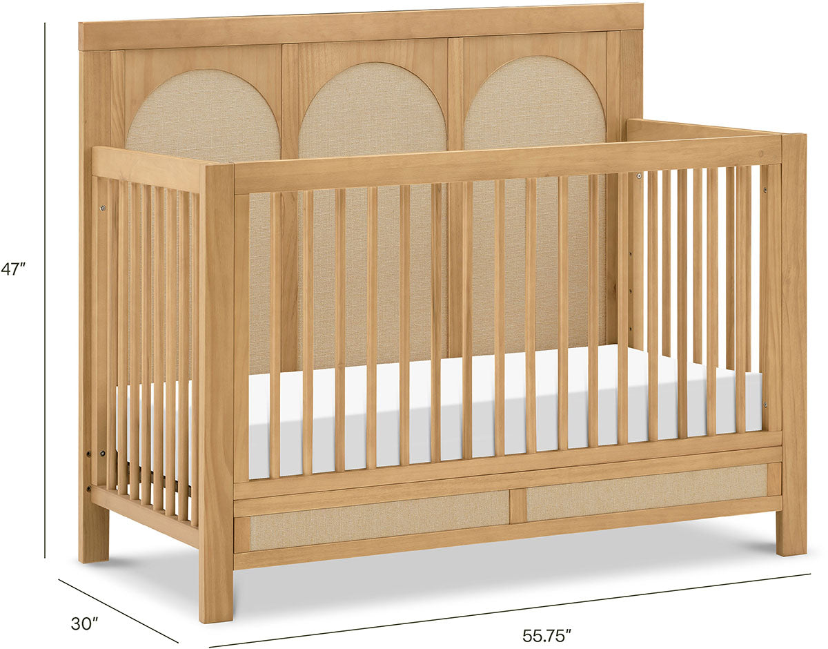 Namesake Eloise 4-in-1 Convertible Crib - Honey and Performance Sand Eco-Weave