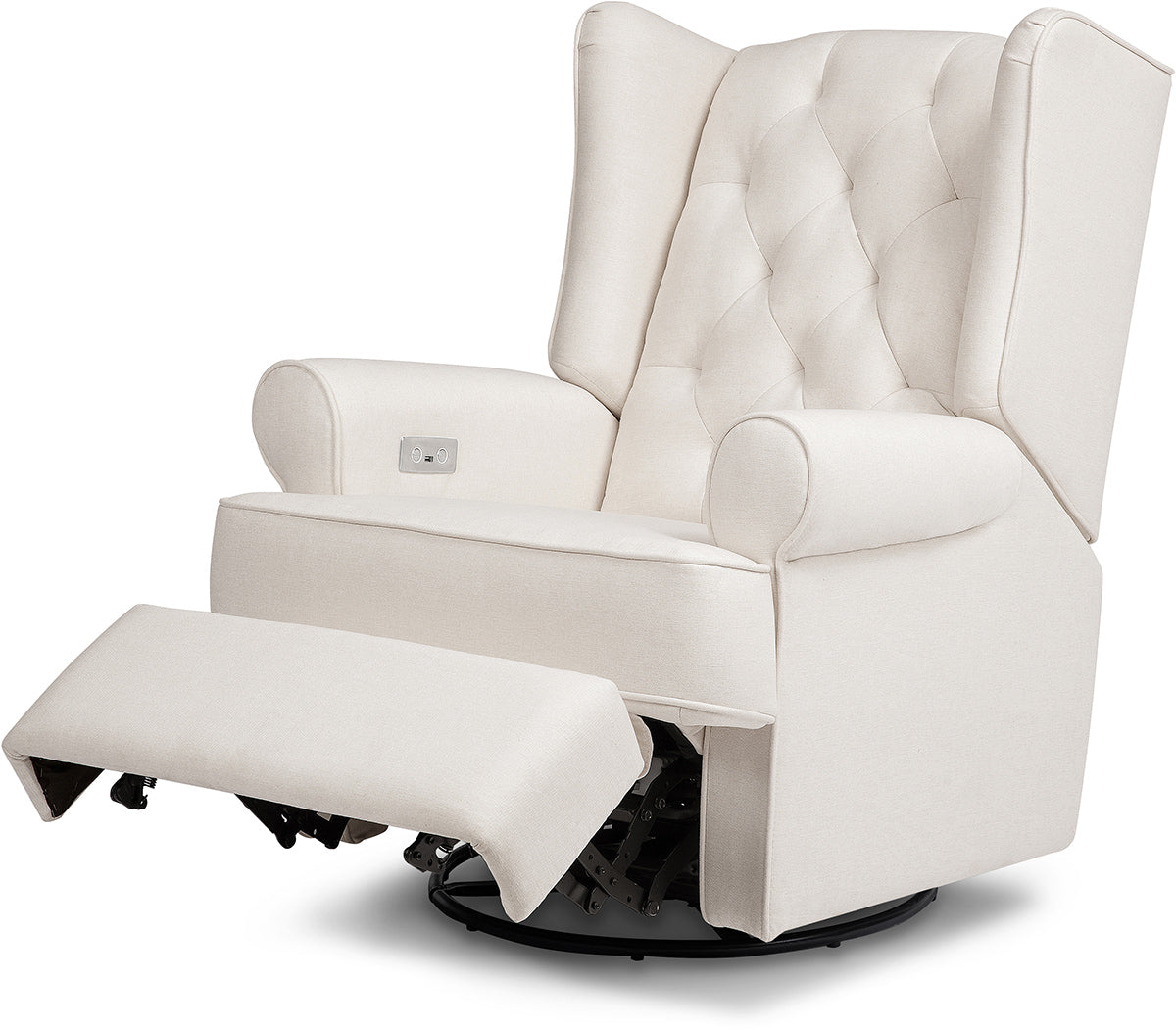 Namesake Harbour Electronic Swivel Glider Recliner w/USB - Performance Cream Eco-Weave