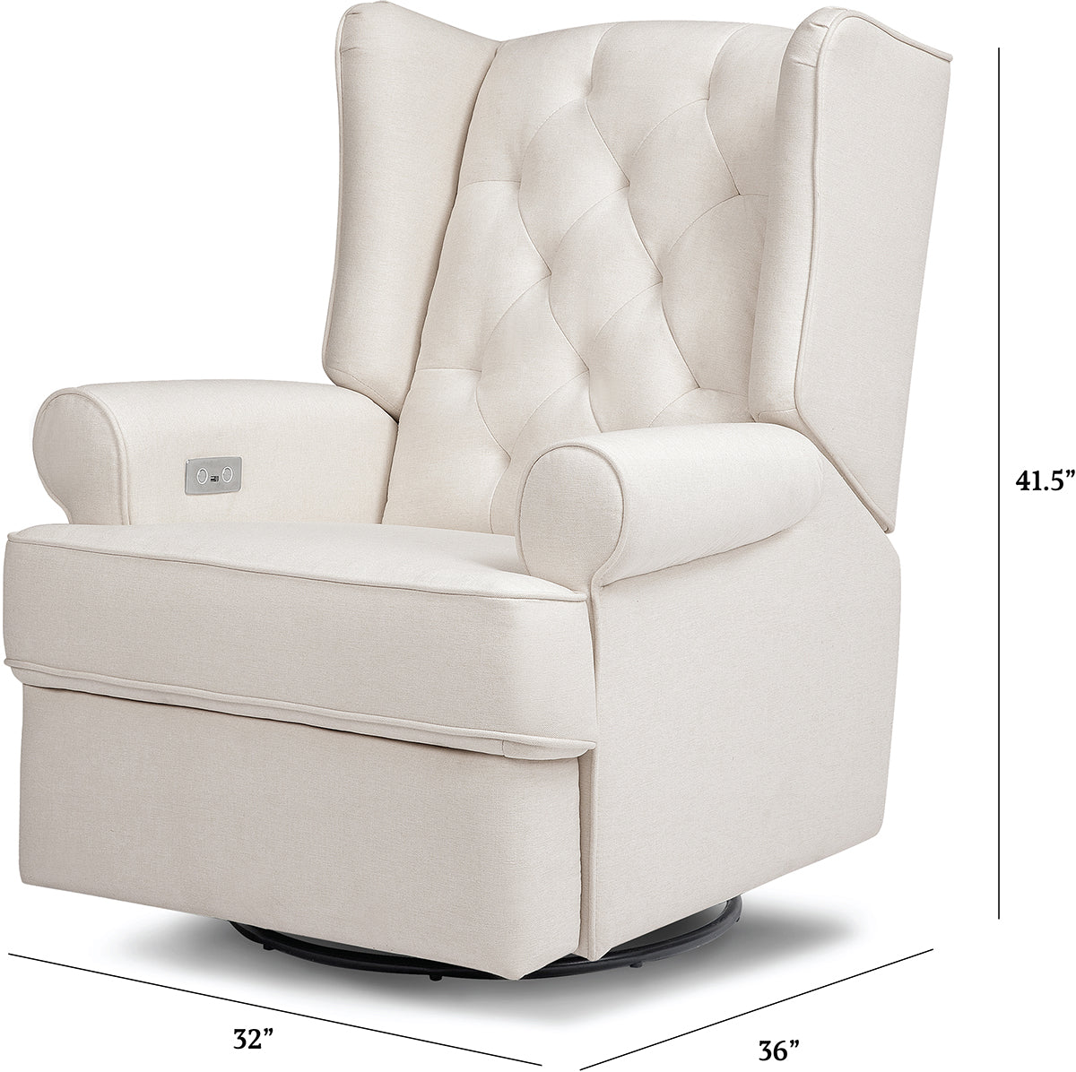 Namesake Harbour Electronic Swivel Glider Recliner w/USB - Performance Cream Eco-Weave