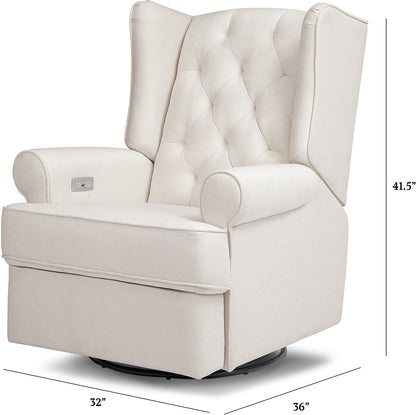 Namesake Harbour Electronic Swivel Glider Recliner w/USB - Performance Cream Eco-Weave