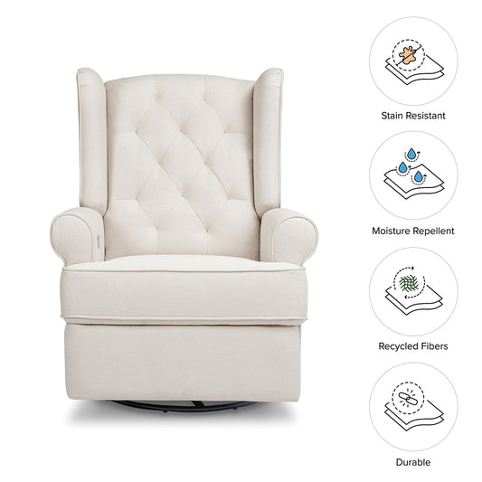 Namesake Harbour Electronic Swivel Glider Recliner w/USB - Performance Cream Eco-Weave