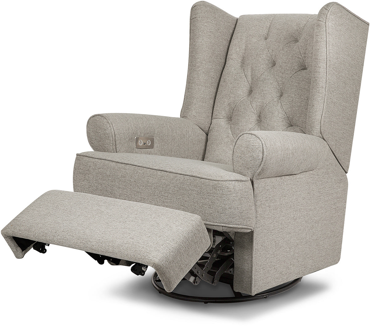 Namesake Harbour Electronic Swivel Glider Recliner w/USB - Performance Grey Eco-Weave