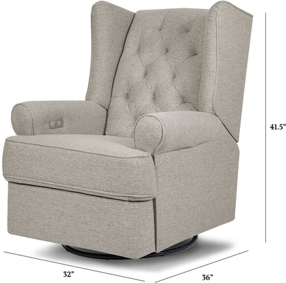 Namesake Harbour Electronic Swivel Glider Recliner w/USB - Performance Grey Eco-Weave