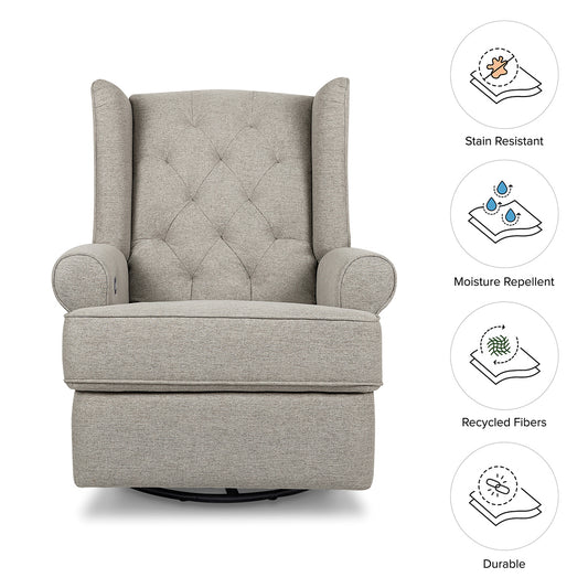 Namesake Harbour Electronic Swivel Glider Recliner w/USB - Performance Grey Eco-Weave